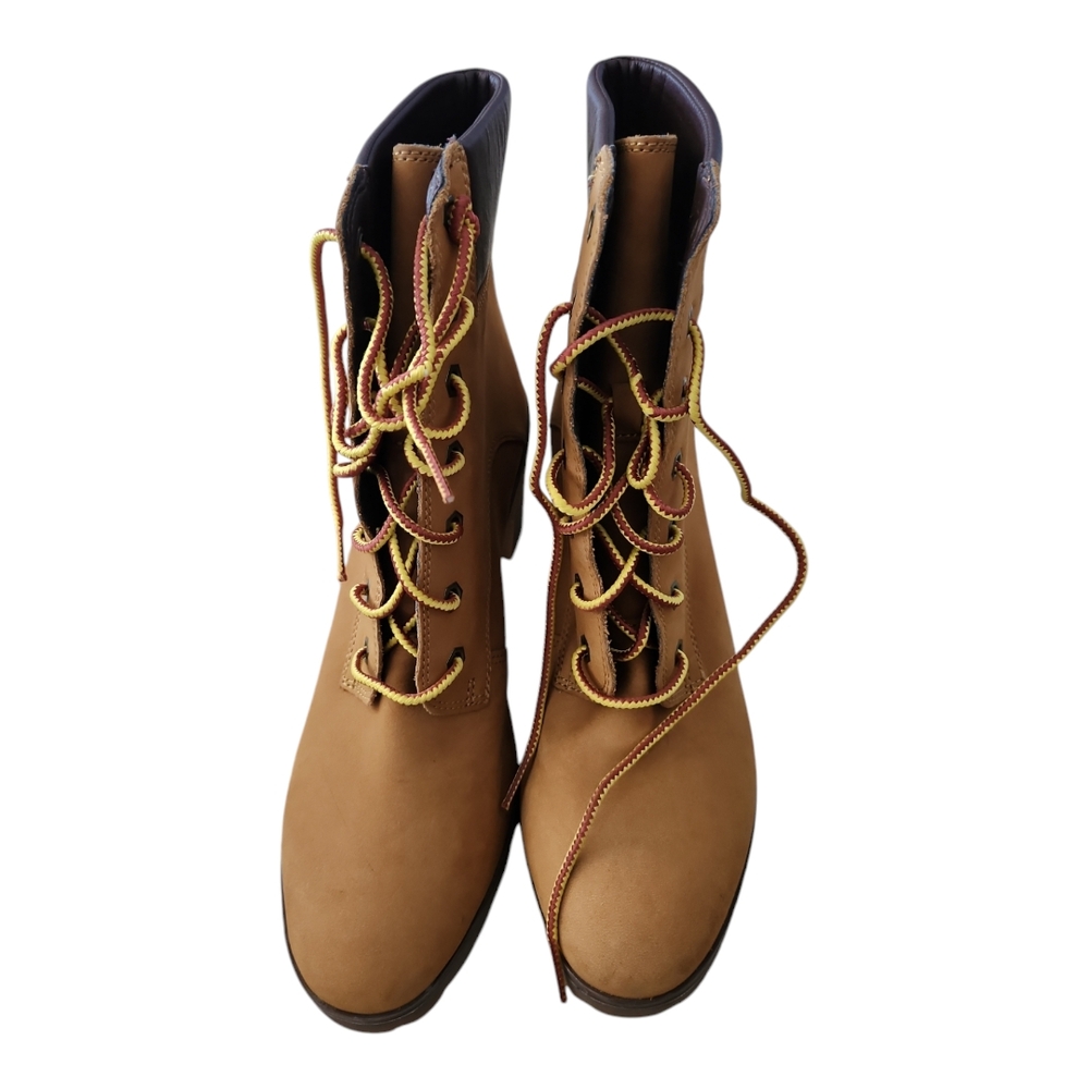 Timberland Women’s Allington Mid Lace-Up Boots Size 8 | Black Suede Heeled Ankle - Picture 5 of 8